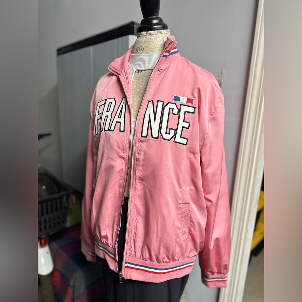 Edikted Pink France Zip-Up Jacket